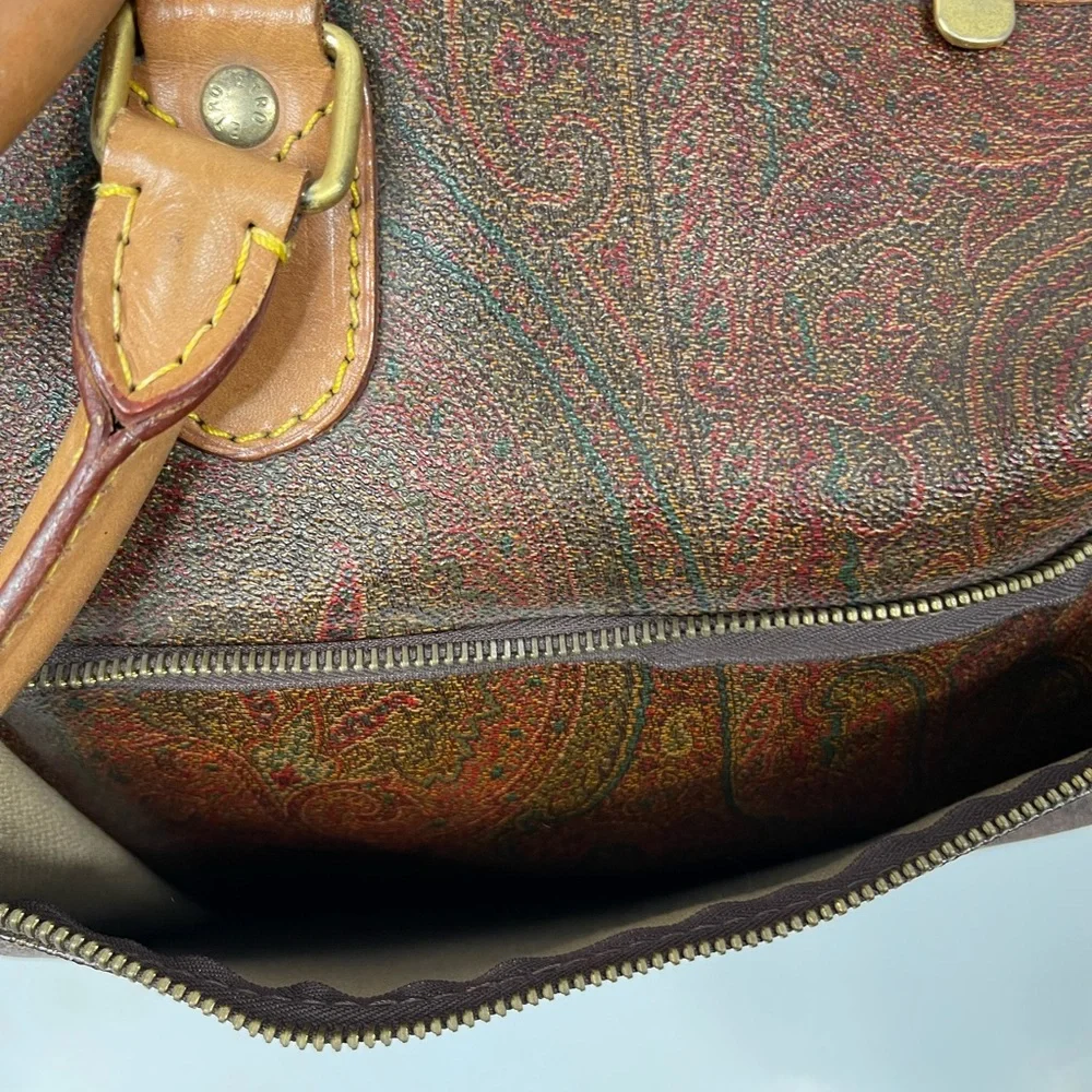 Etro Milano Brown Paisley duffle Travel Bag